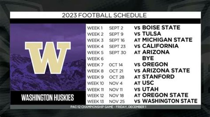 2023 Washington Football Schedule | College Football Network