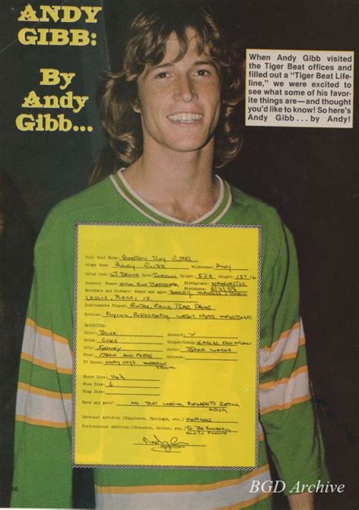 Andy Gibb Height