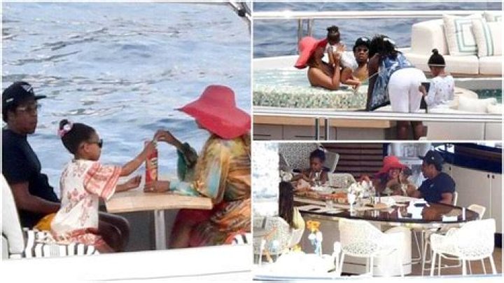 Beyonce and Jay-Z relax on a N65b luxury yacht with their 3 children in Capri (photos)