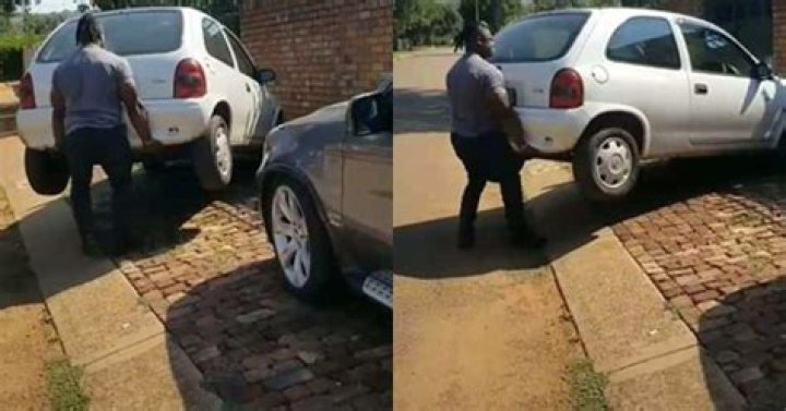 Buff Man Picks Car up to Move It Out His Way, Wows Internet with Insane Strength