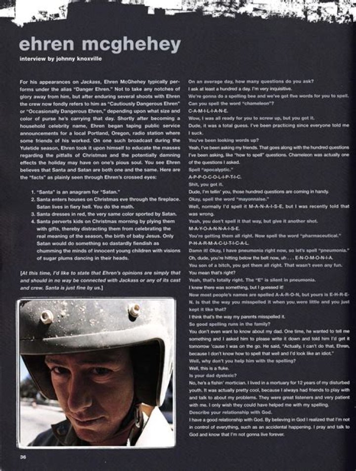 Ehren McGhehey Biography,Age,Wife,Injuries,Movies and Interview |