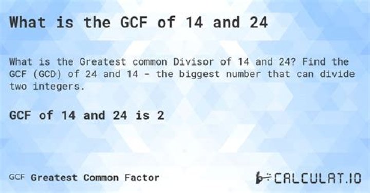 GCF of 14 and 14