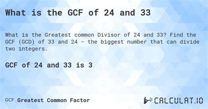 GCF of 33 and 24