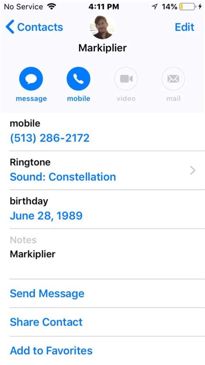 Markiplier Phone Number Texting Number Contact Number Mobile Number