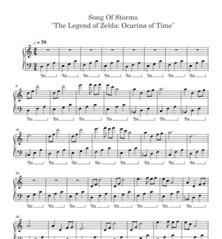 Song Of Storms Piano | Popnable